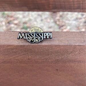 Vintage Mississippi Pin with Gold and Black Accents